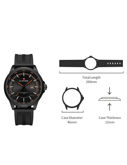 Reloj Naviforce Casual Nf9248t Crono Hombre Goma + Estuche