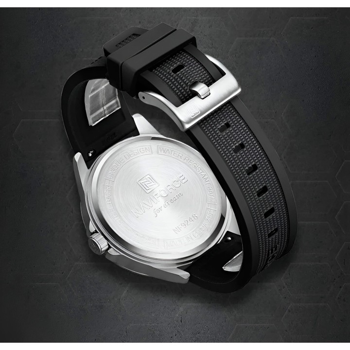 Reloj Naviforce Casual Nf9248t Crono Hombre Goma + Estuche