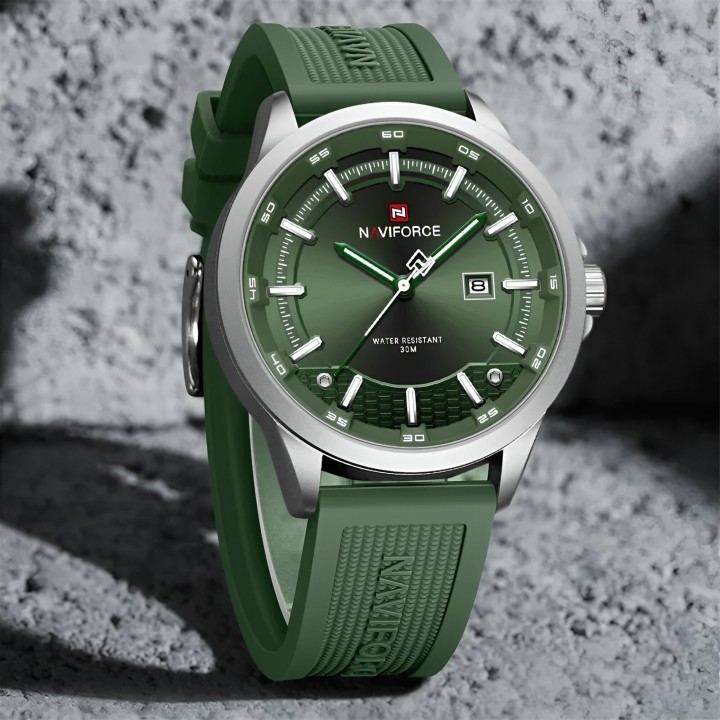 Reloj Naviforce Casual Nf9248t Crono Hombre Goma + Estuche
