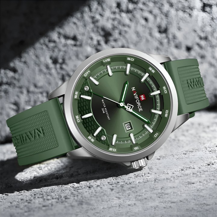 Reloj Naviforce Casual Nf9248t Crono Hombre Goma + Estuche