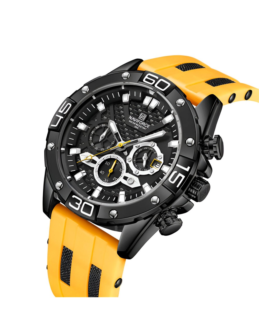 Reloj Naviforce Casual Nf8019 Crono Hombre Goma + Estuche