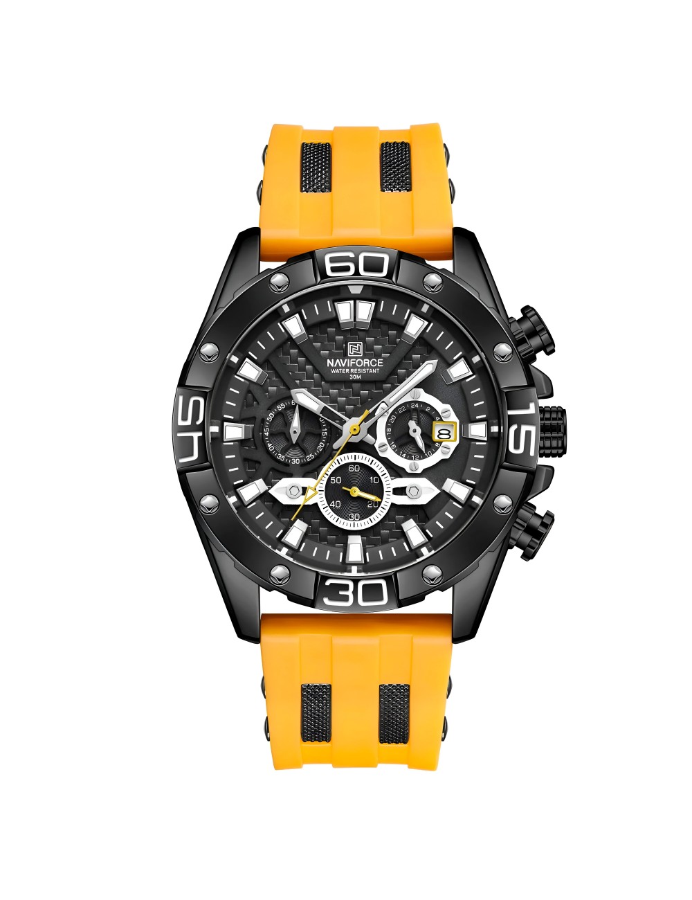 Reloj Naviforce Casual Nf8019 Crono Hombre Goma + Estuche