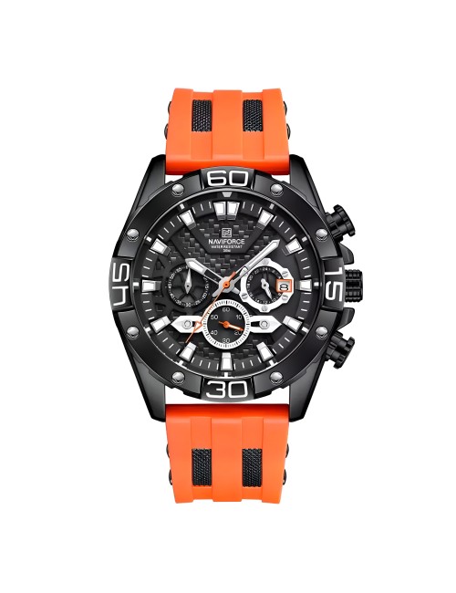 Reloj Naviforce Casual Nf8019 Crono Hombre Goma + Estuche
