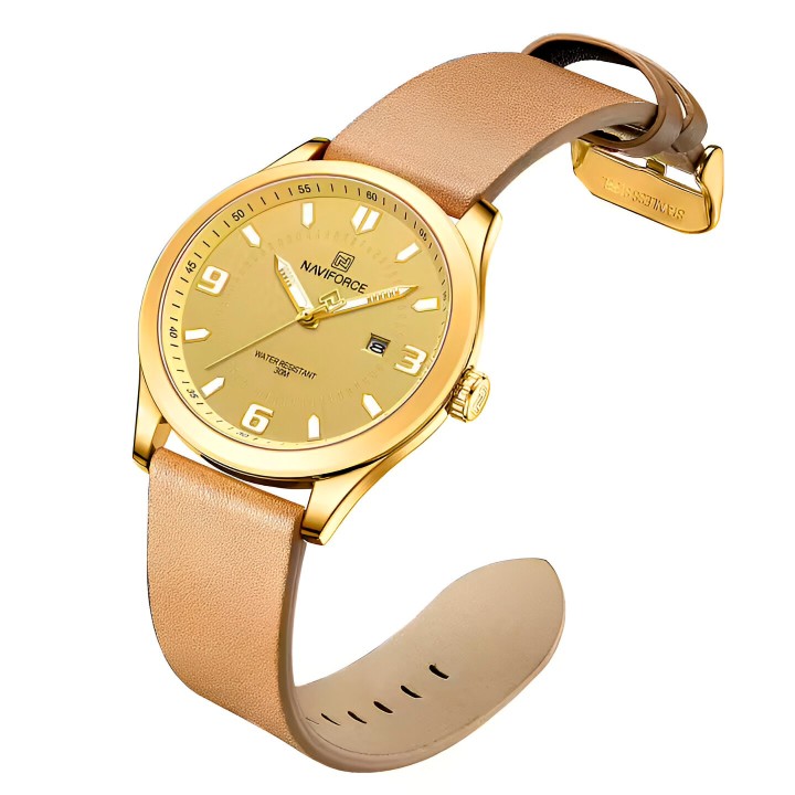 Reloj Naviforce Casual Nf8024 Crono Hombre Cuero + Estuche