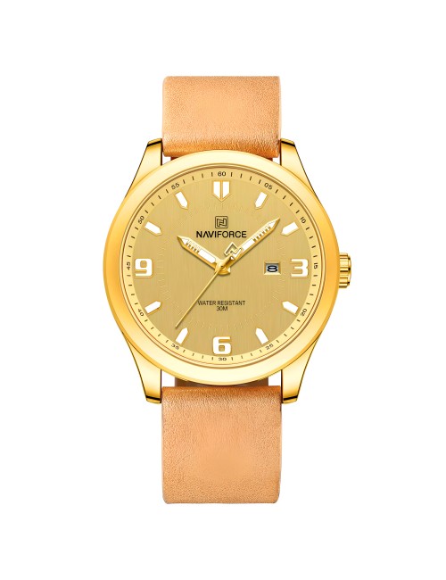 Reloj Naviforce Casual Nf8024 Crono Hombre Cuero + Estuche