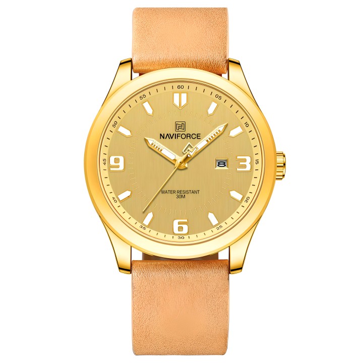 Reloj Naviforce Casual Nf8024 Crono Hombre Cuero + Estuche
