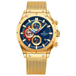 Reloj Naviforce Casual Nf8027s Crono Hombre Acero + Estuche