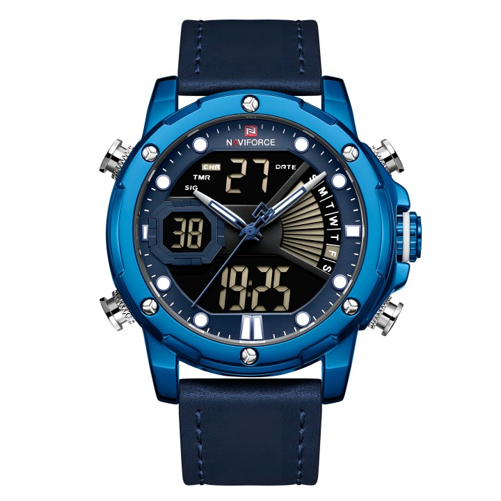 Reloj Naviforce Casual Nf9172 Crono Hombre Cuero + Estuche
