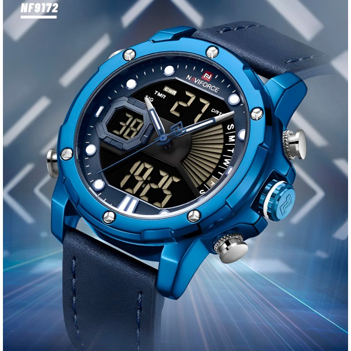 Reloj Naviforce Casual Nf9172 Crono Hombre Cuero + Estuche