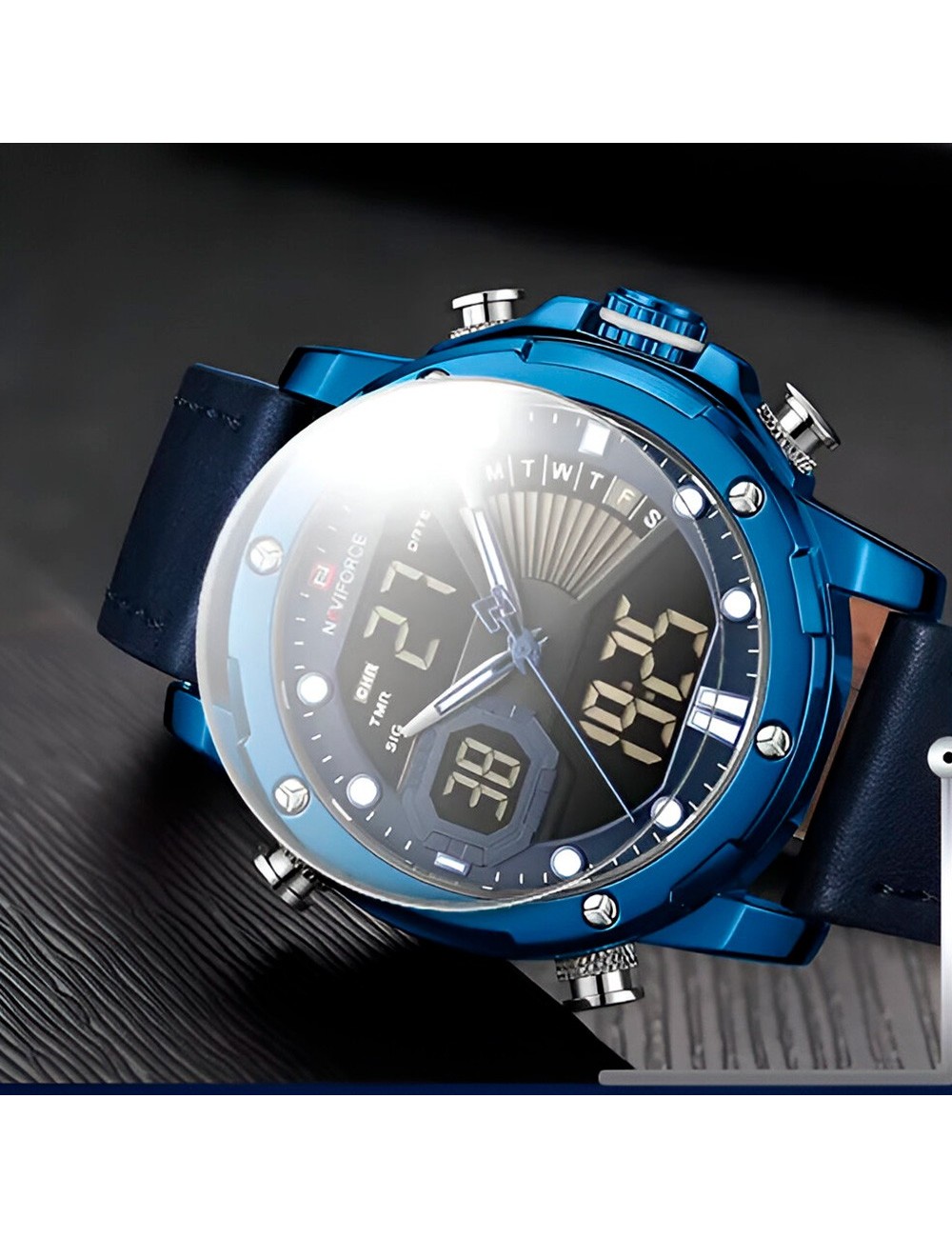 Reloj Naviforce Casual Nf9172 Crono Hombre Cuero + Estuche