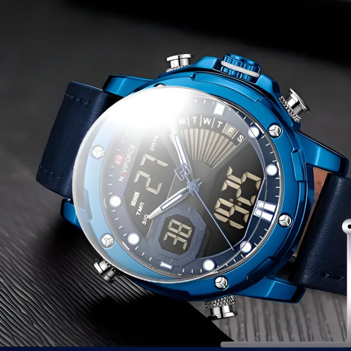 Reloj Naviforce Casual Nf9172 Crono Hombre Cuero + Estuche