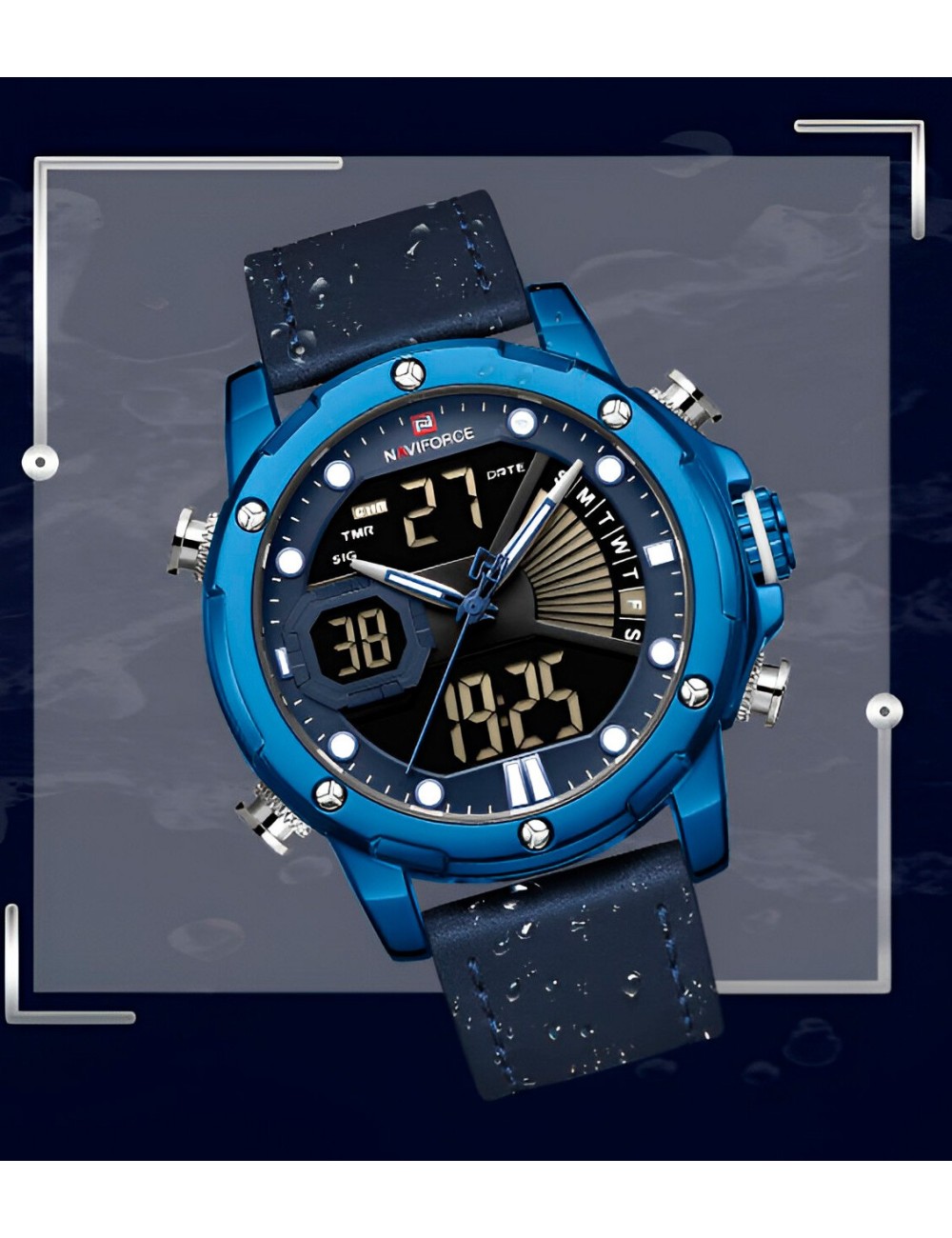 Reloj Naviforce Casual Nf9172 Crono Hombre Cuero + Estuche