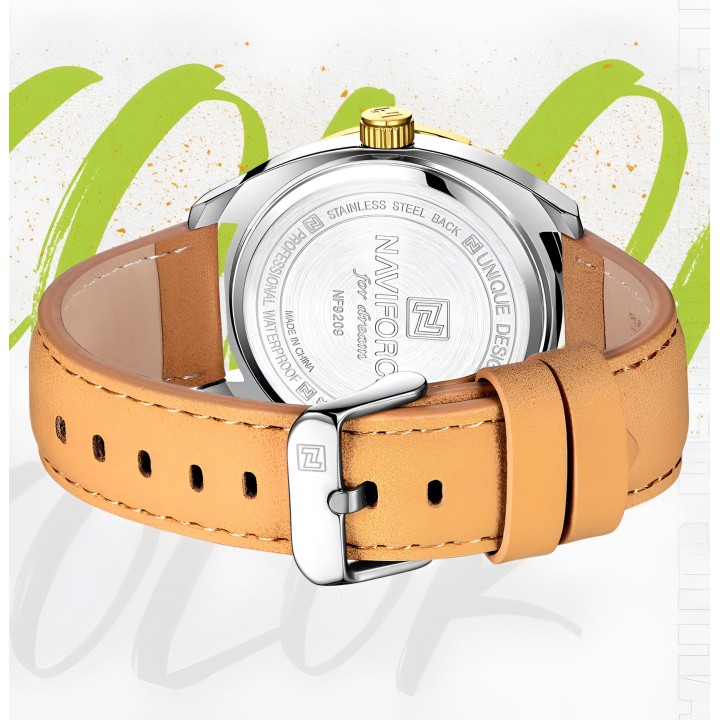 Reloj Naviforce Casual Nf9209 Crono Hombre Cuero + Estuche