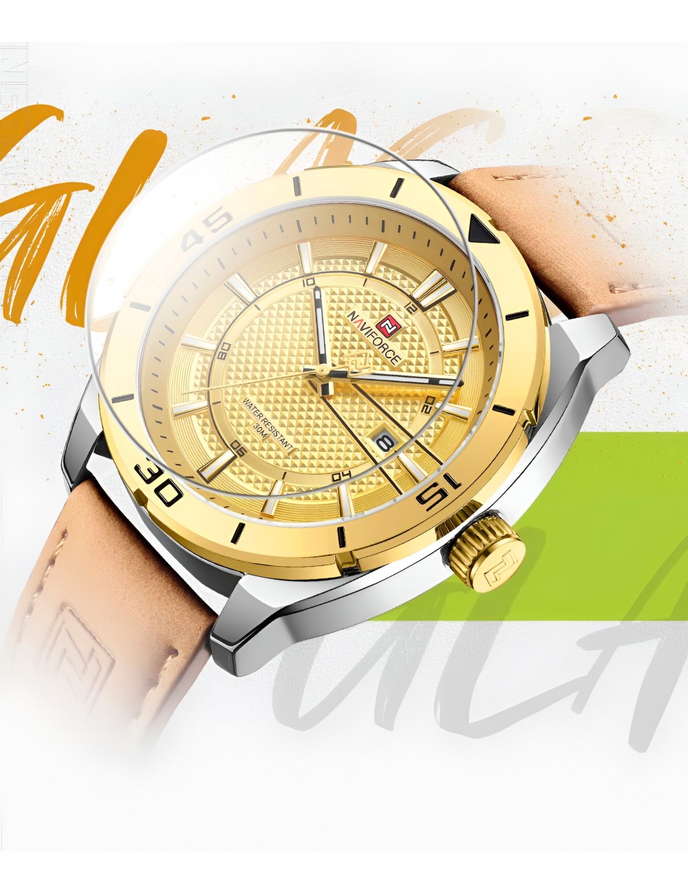 Reloj Naviforce Casual Nf9209 Crono Hombre Cuero + Estuche