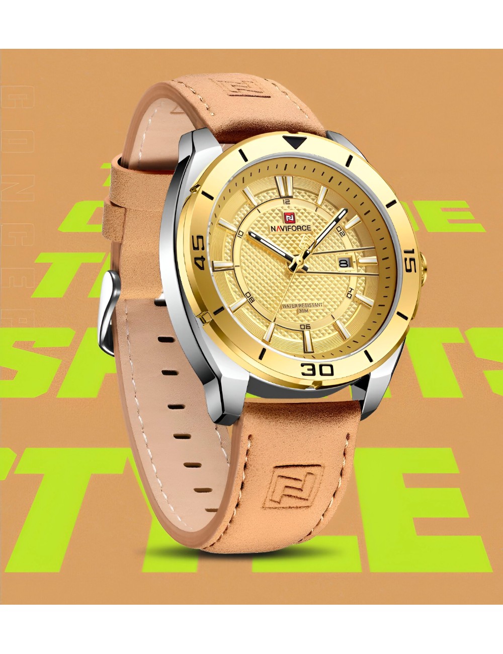 Reloj Naviforce Casual Nf9209 Crono Hombre Cuero + Estuche