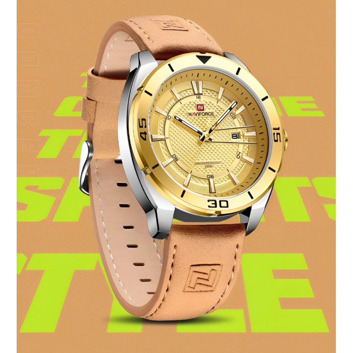 Reloj Naviforce Casual Nf9209 Crono Hombre Cuero + Estuche