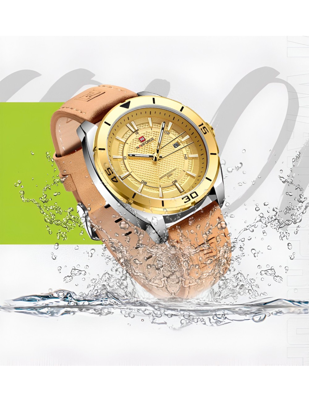 Reloj Naviforce Casual Nf9209 Crono Hombre Cuero + Estuche