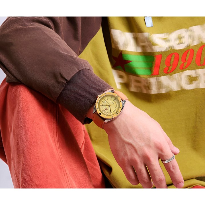 Reloj Naviforce Casual Nf9209 Crono Hombre Cuero + Estuche