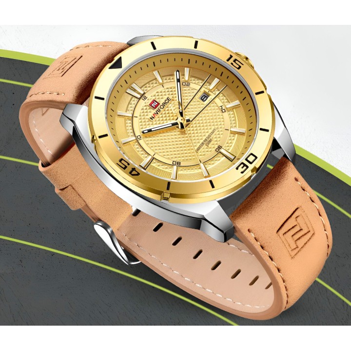 Reloj Naviforce Casual Nf9209 Crono Hombre Cuero + Estuche