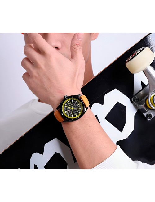 Reloj Naviforce Casual Nf9209 Crono Hombre Cuero + Estuche