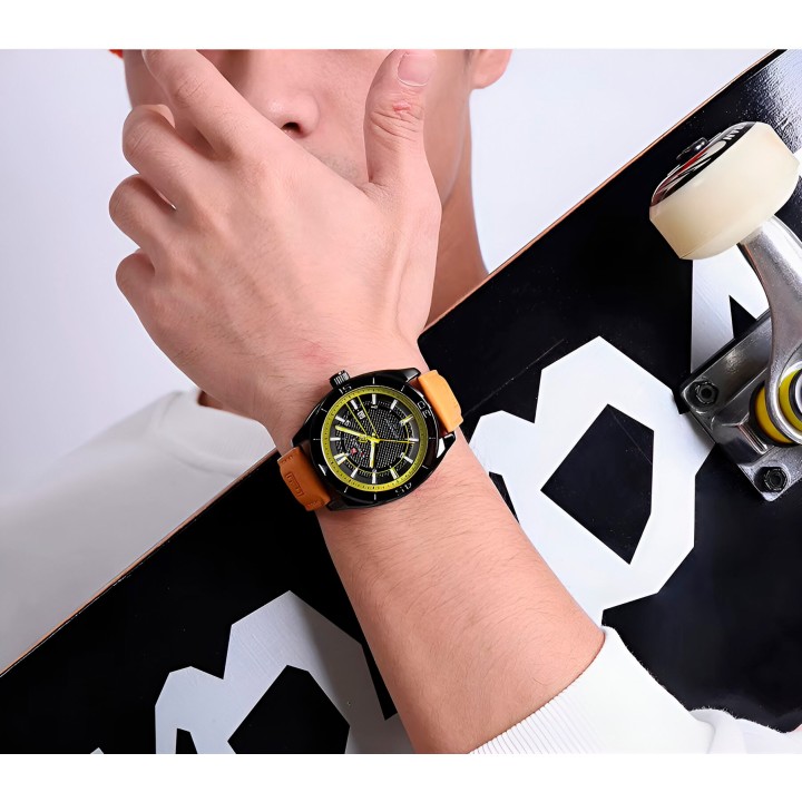 Reloj Naviforce Casual Nf9209 Crono Hombre Cuero + Estuche