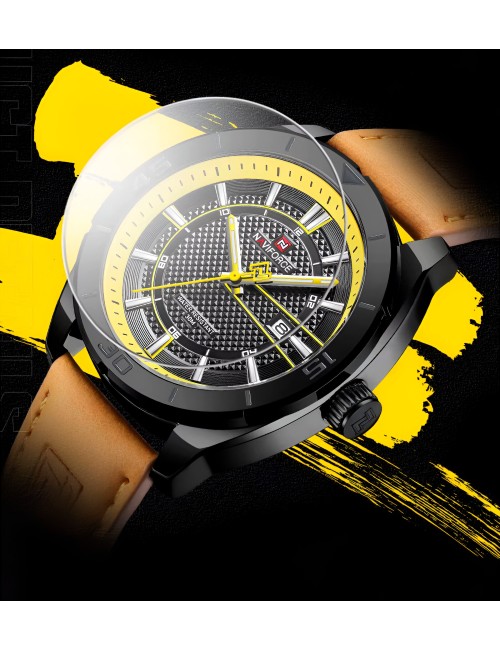 Reloj Naviforce Casual Nf9209 Crono Hombre Cuero + Estuche