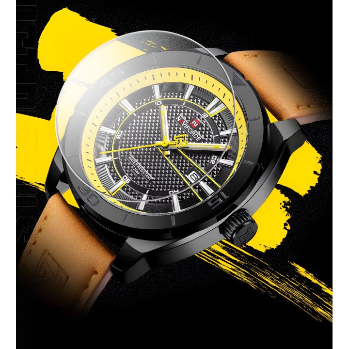 Reloj Naviforce Casual Nf9209 Crono Hombre Cuero + Estuche