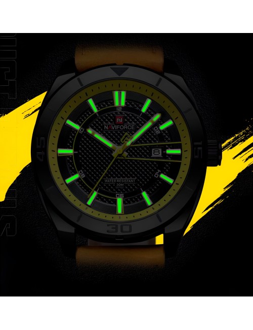 Reloj Naviforce Casual Nf9209 Crono Hombre Cuero + Estuche