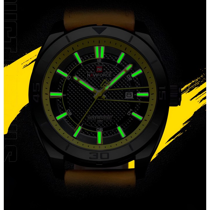 Reloj Naviforce Casual Nf9209 Crono Hombre Cuero + Estuche