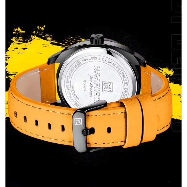 Reloj Naviforce Casual Nf9209 Crono Hombre Cuero + Estuche