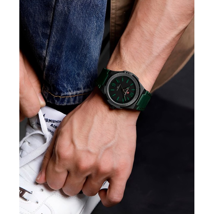 Reloj Naviforce Casual Nf9233 Crono Hombre Cuero + Estuche