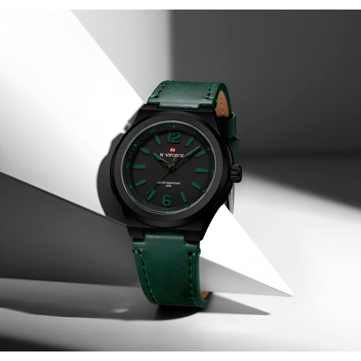 Reloj Naviforce Casual Nf9233 Crono Hombre Cuero + Estuche