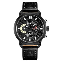 Reloj Naviforce Casual Nf9068 Crono Hombre Cuero + Estuche