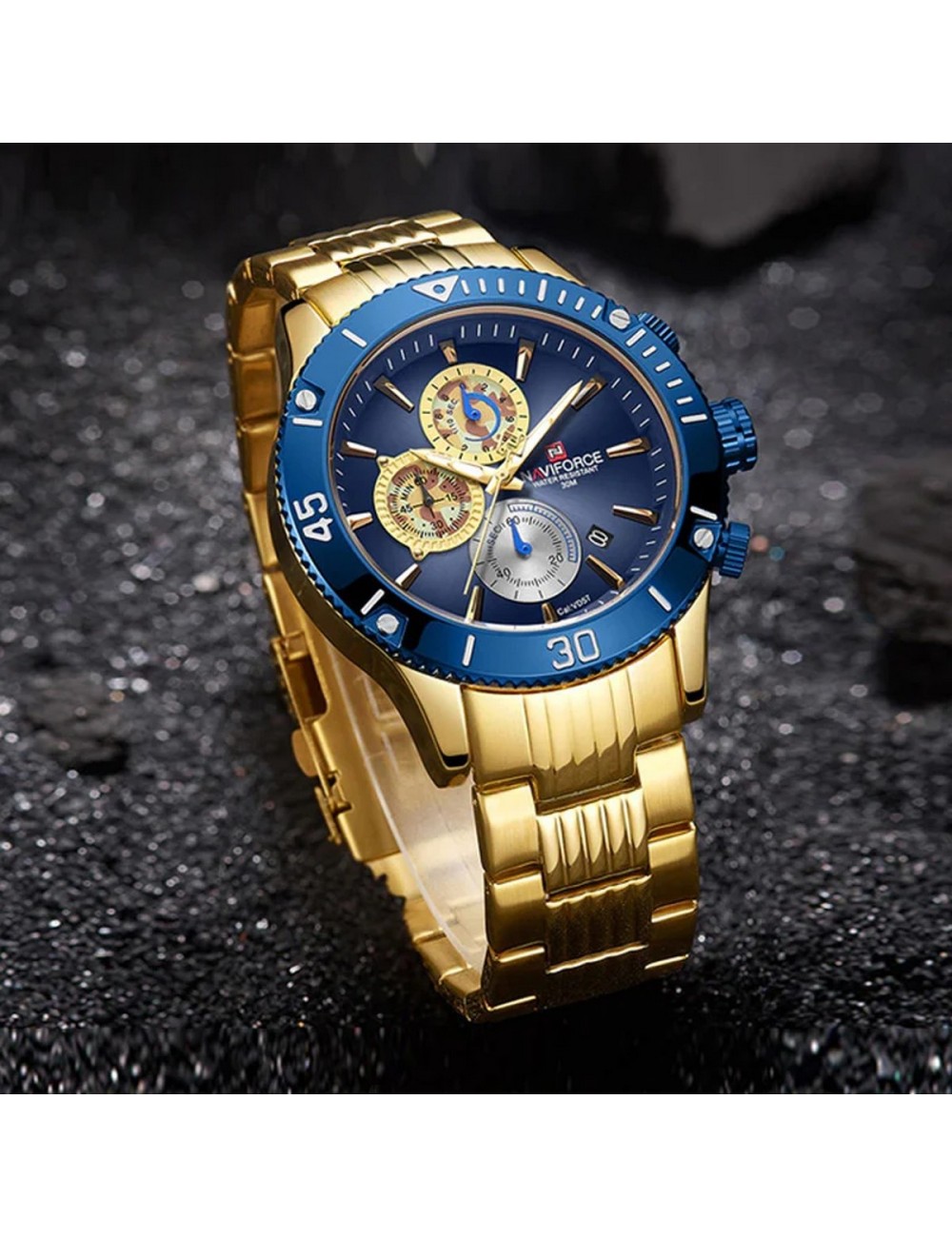 Reloj Naviforce Casual Nf9173m Crono Hombre Acero + Estuche