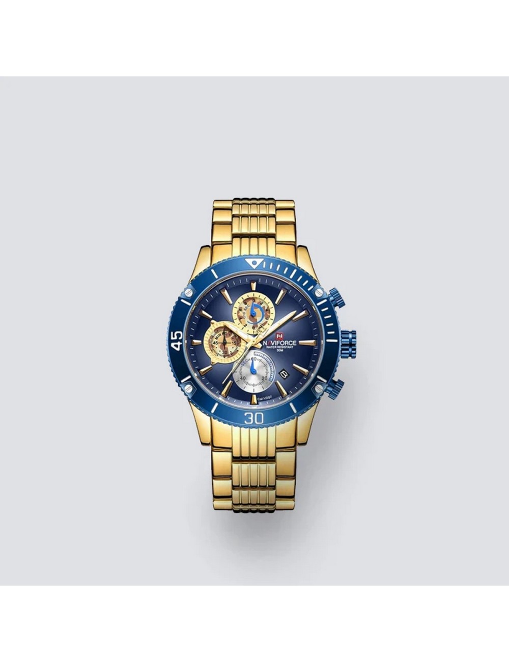 Reloj Naviforce Casual Nf9173m Crono Hombre Acero + Estuche