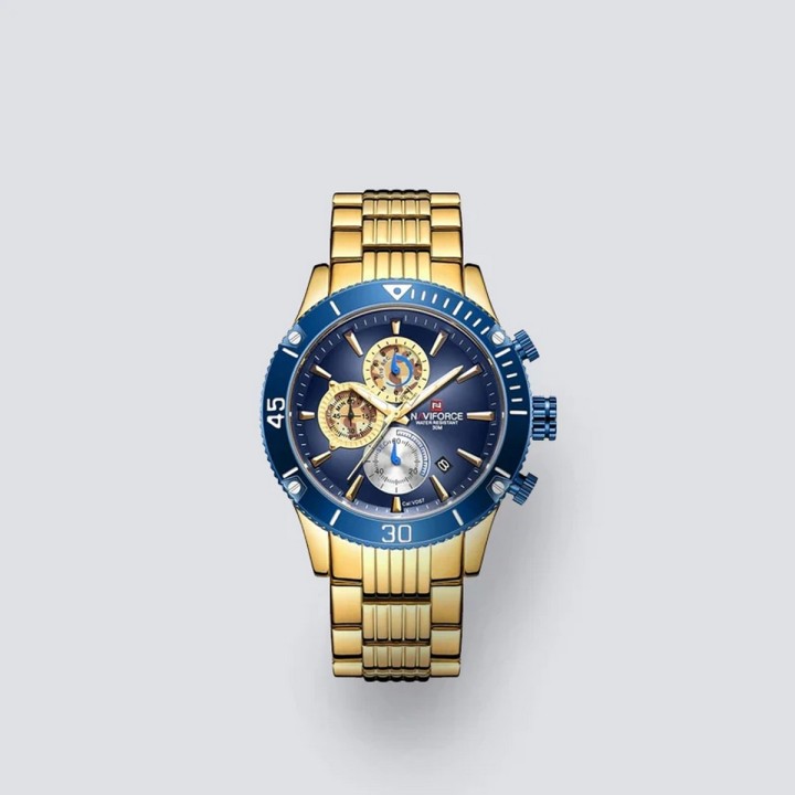 Reloj Naviforce Casual Nf9173m Crono Hombre Acero + Estuche