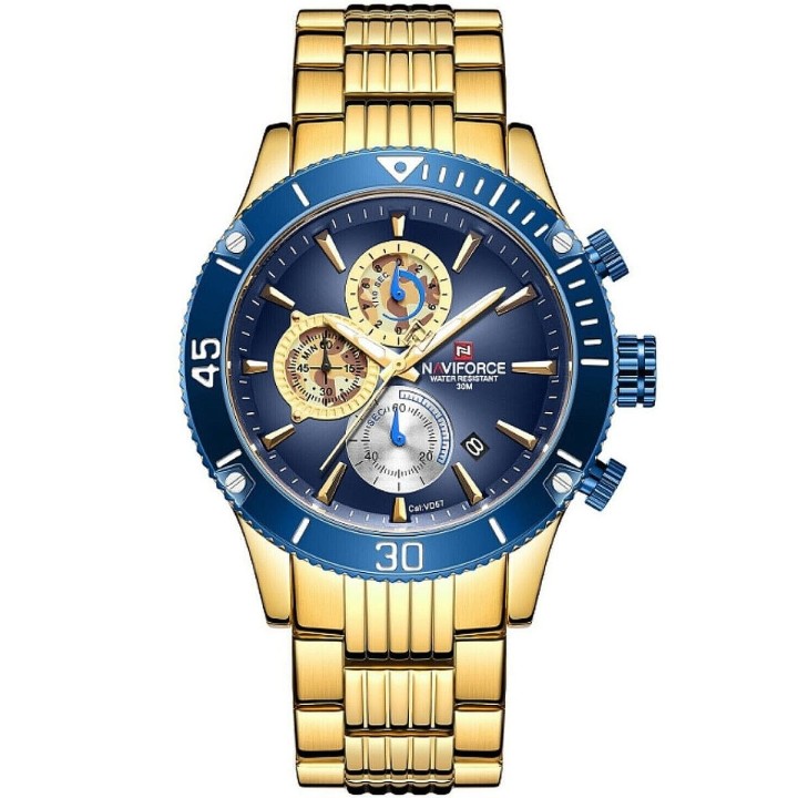 Reloj Naviforce Casual Nf9173m Crono Hombre Acero + Estuche