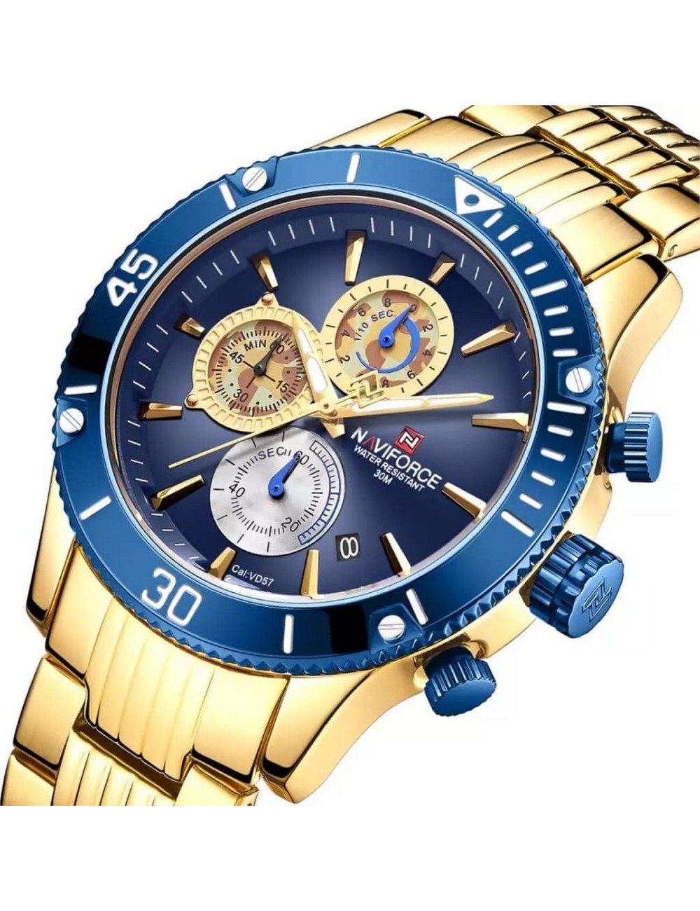 Reloj Naviforce Casual Nf9173m Crono Hombre Acero + Estuche