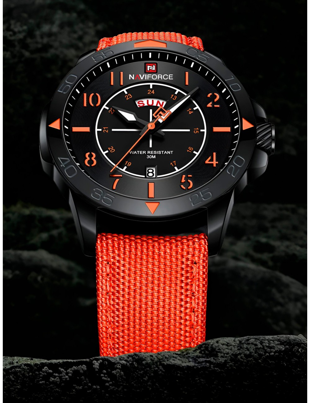 Reloj Naviforce Casual Nf9204n Crono Hombre Nylon + Estuche