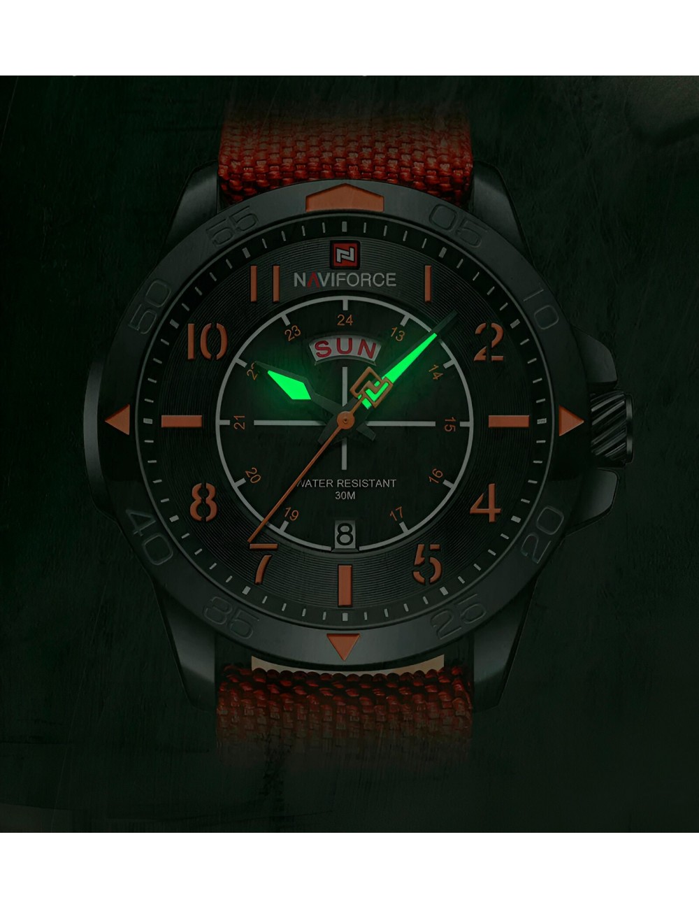 Reloj Naviforce Casual Nf9204n Crono Hombre Nylon + Estuche