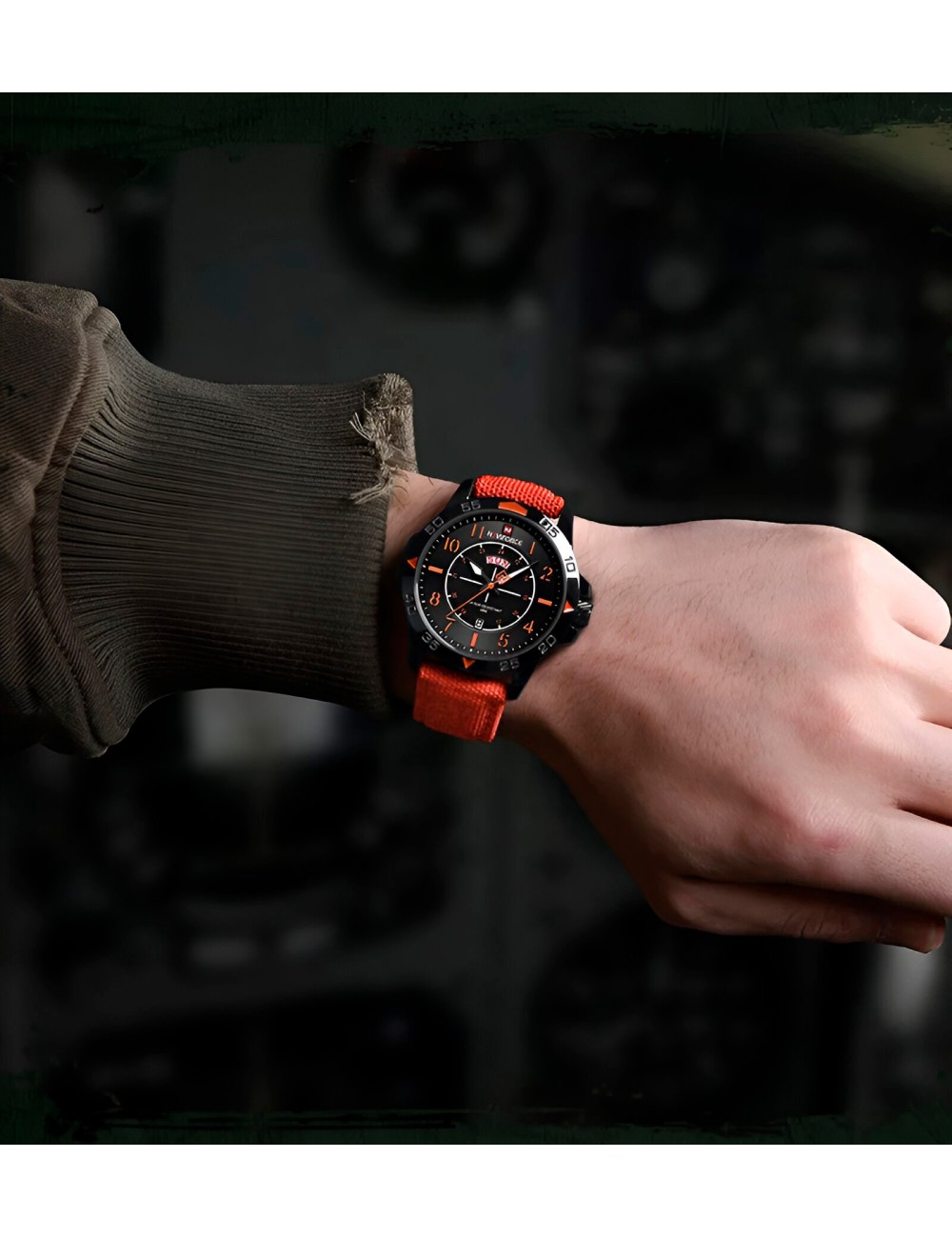 Reloj Naviforce Casual Nf9204n Crono Hombre Nylon + Estuche