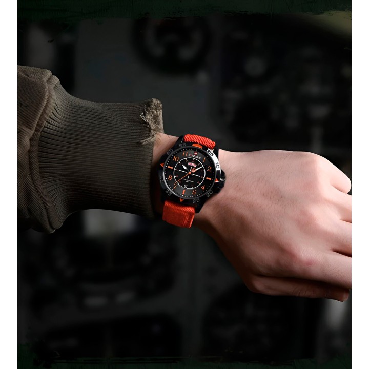 Reloj Naviforce Casual Nf9204n Crono Hombre Nylon + Estuche
