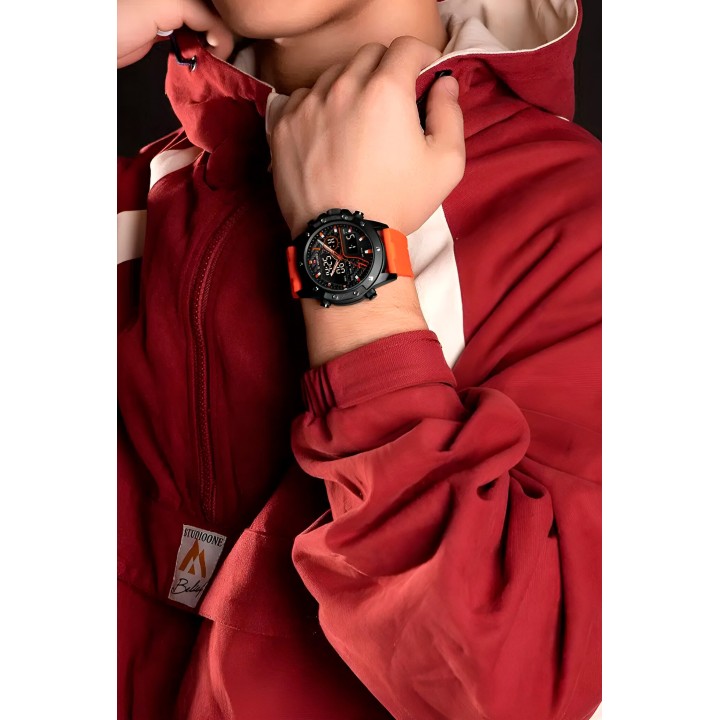 Reloj Naviforce Casual Nf9221 Crono Hombre Goma + Estuche