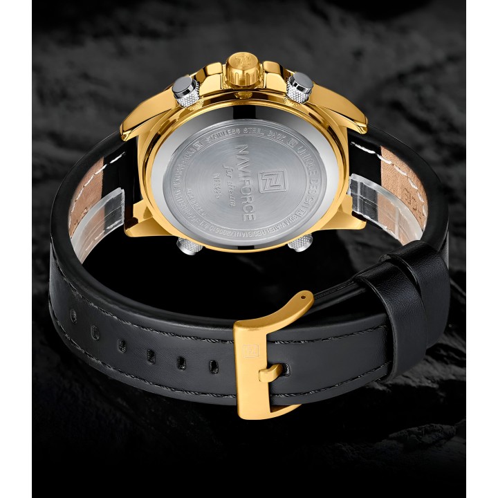 Reloj Naviforce Casual Nf9225 Crono Hombre Cuero + Estuche