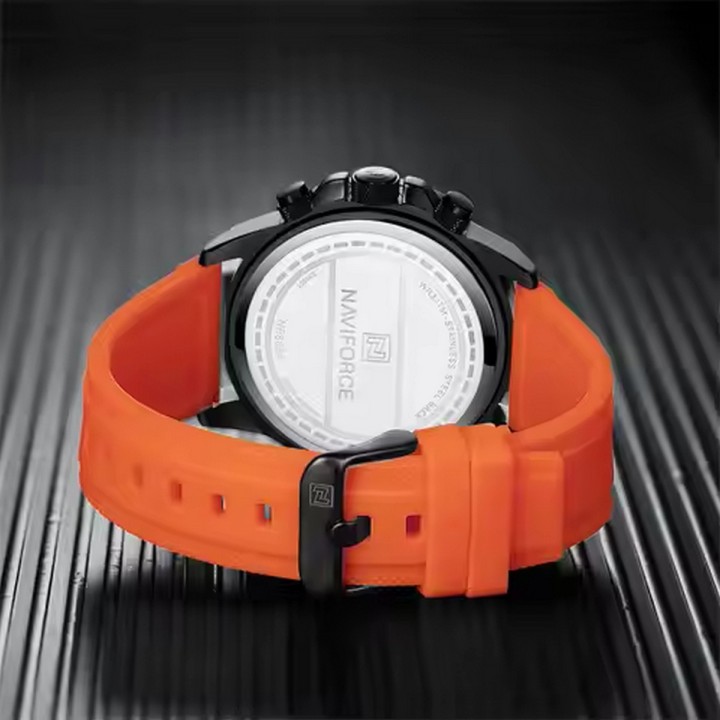 Reloj Naviforce Casual Nf8034 Crono Hombre Goma + Estuche