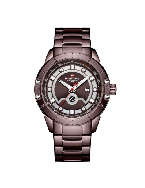 Reloj Naviforce Casual Nf9166 Crono Hombre Acero + Estuche