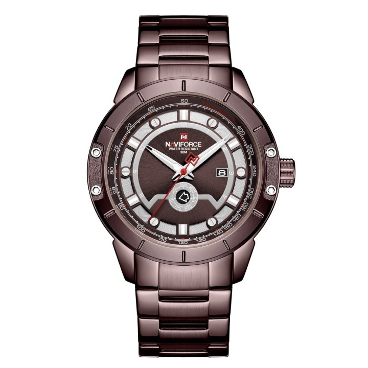 Reloj Naviforce Casual Nf9166 Crono Hombre Acero + Estuche