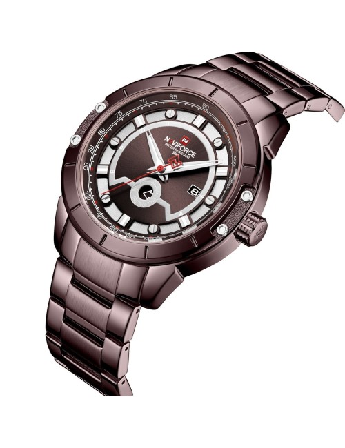 Reloj Naviforce Casual Nf9166 Crono Hombre Acero + Estuche