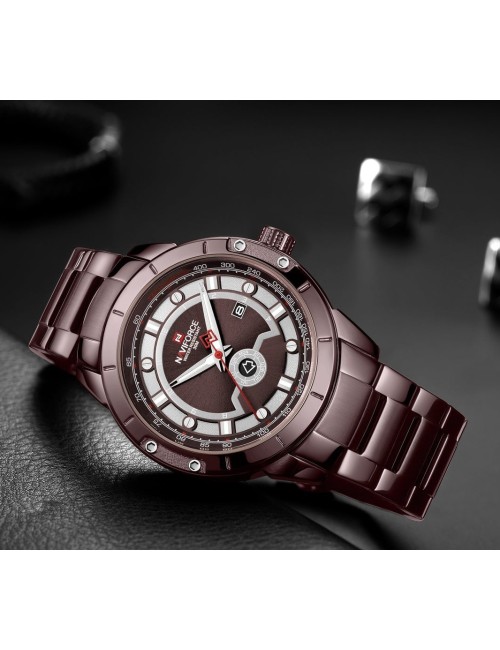 Reloj Naviforce Casual Nf9166 Crono Hombre Acero + Estuche