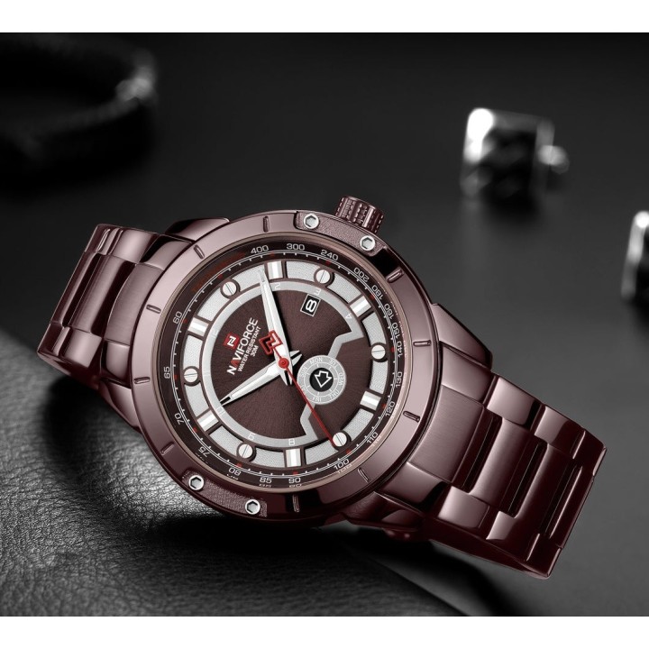 Reloj Naviforce Casual Nf9166 Crono Hombre Acero + Estuche